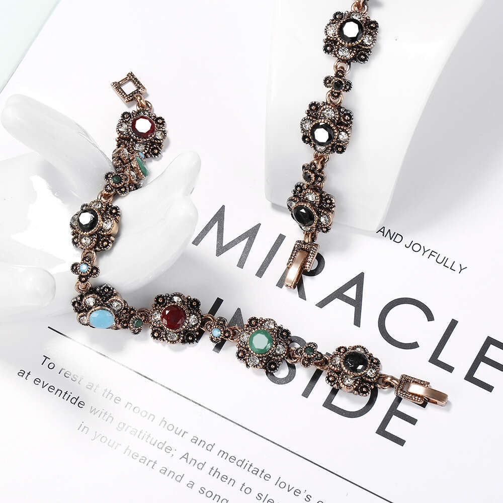 Trendy Hip Hop Single Row Bracelet black onyx Retro and simple bracelet Simple Personality Couple Bracelet Jewelry Female luxury jewelry