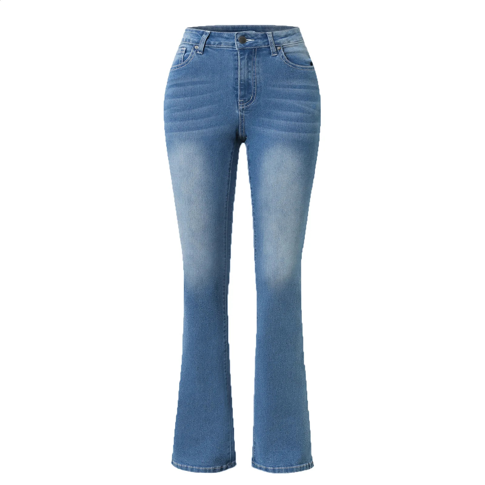Womens Stretch Boot Cut Jeans Slim Fit HipLifting Denim Flared Pants Casual Trousers Z260313