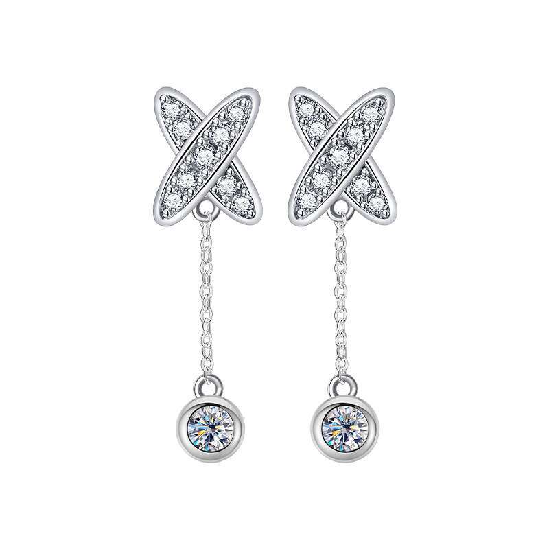 luxury jewelry earings Shiny Full Sterling Rose Flower Moissanite Light High end Feel Stud Earrings