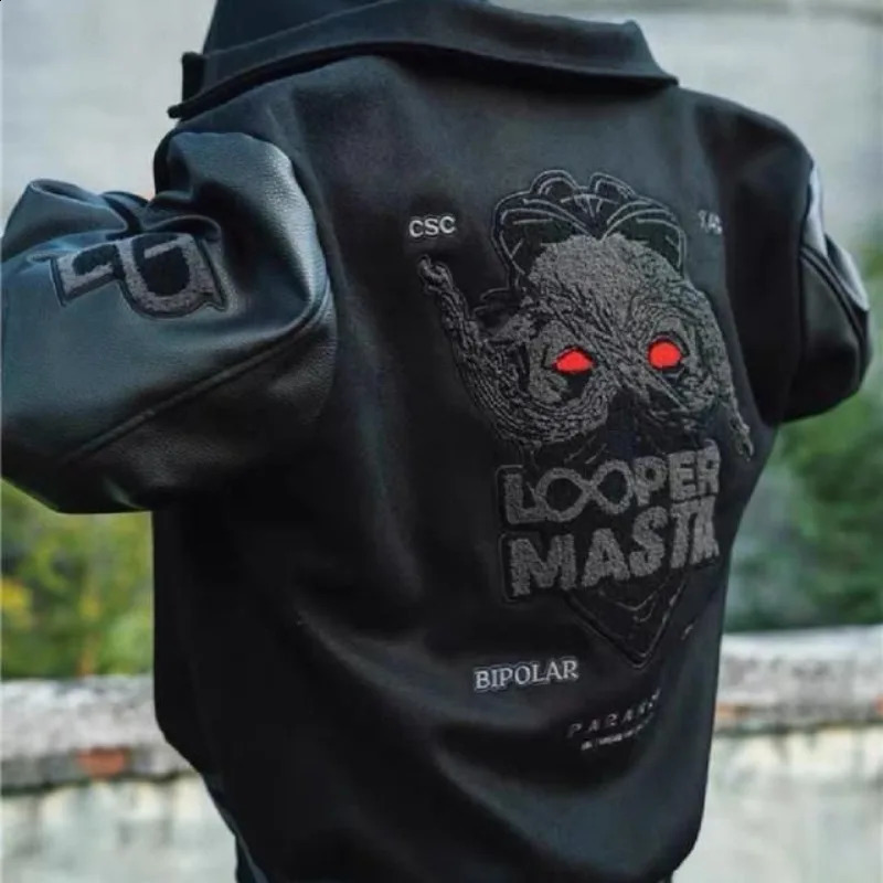 Street Gothic Embroidered Jackets And Coats Men Y2K Harajuku Style Hip Hop Baseball Jacket Punk High Street Jackets 250823