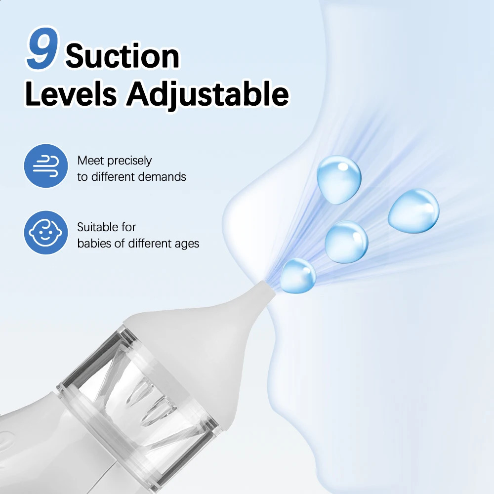 Electric Nasal Aspirator Low Noise 9 Suction Levels Rechargeable Nose Sucker Cleaner Snot Booger Mucus Remover For Infant 250823