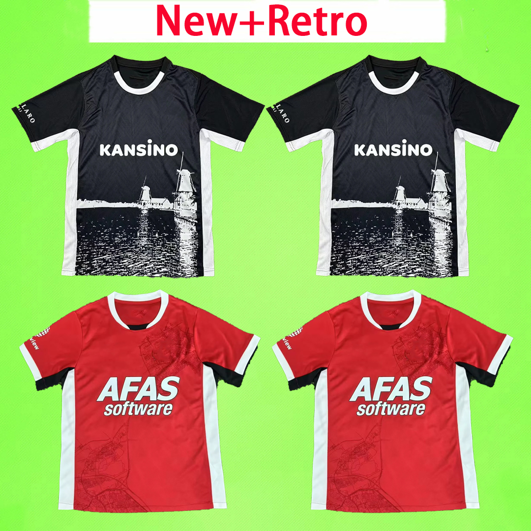 New + Retro 25 26 AZ Alkmaar Soccer Jerseys 2025 2026 GOES CLASIE Football Shirts Home away Uniforms kids kits red black