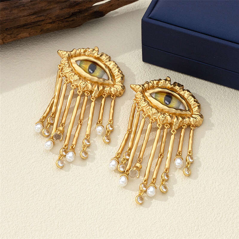 Long chain multiple pendant earrings high-end luxury designer earrings jewelry