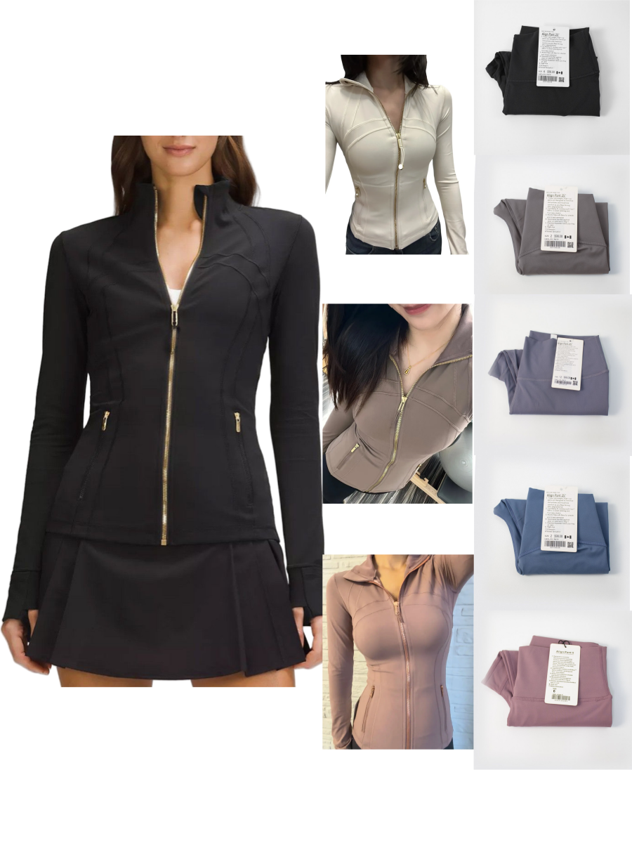 2025 All Zippers With Symbol Top Version Jacket Women Define Cropped and Full Length Jackets Pants Workout Coat Fitness Jacket Quick Dry Top Quality Zip Up Sweatshirt