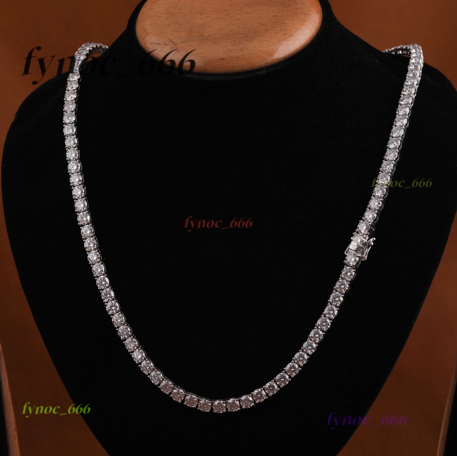 925 Sterling Silver Body Jewelry Necklace with Round Moissanite Diamonds Brilliant for Engagements and Anniversaries