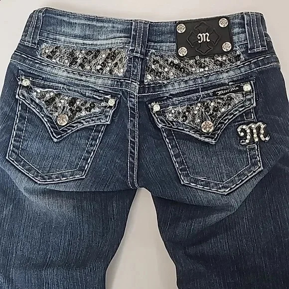 Gothic Womens Diamond y Jeans Vintage Low Rise Flared Women Retro Y2k Baggy Denim Pants High Streetwear Trousers 250823