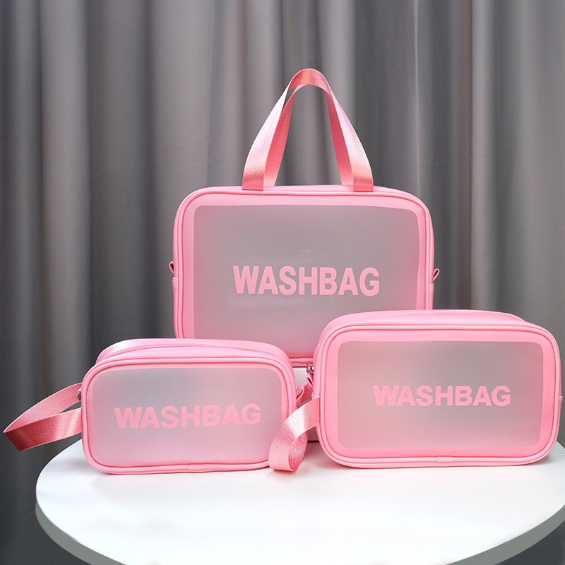 2025 Free Shipping Luxury Cosmetic Bags Korean Style Frosted Makeup Bag, PU PVC Waterproof Toiletry Organizer Pouch for Cosmetics Travel