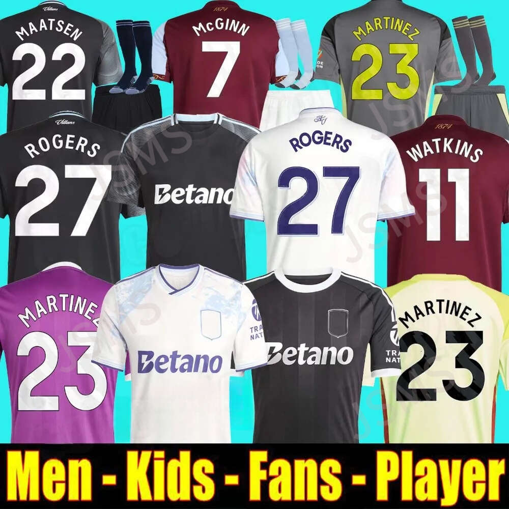 2526 E Aston vilas 150th Anniversary kit WATKINS Vilas 2025 2026 Soccer Jerseys ONANA 2025 McGINN ROGERS men kids set Third top football Shirt Jersyes