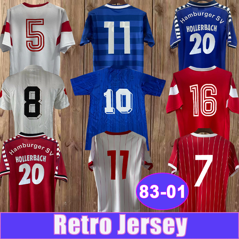 1983 2001 Hamburger SV Mens Retro Soccer Jersey GRAMMOZIS DOLL GROTH KOVAC HOLLERBACH Home Away 3rd Vintage Football Shirts
