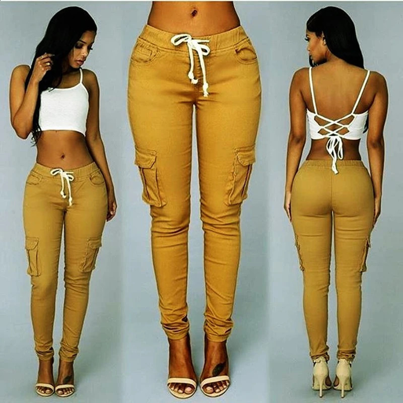 Elastic Sexy Skinny Pencil Jeans For Women Black High Waist Woman Y2K Streetwear Denim Pants Cargo Trousers Leggings Z260313