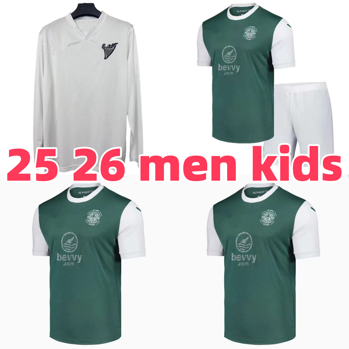 25 26 Hibernians FC special Soccer Jerseys home away HibernianH FC 2025 Home Kit Football Shirt Uniforms Men Kids Kits