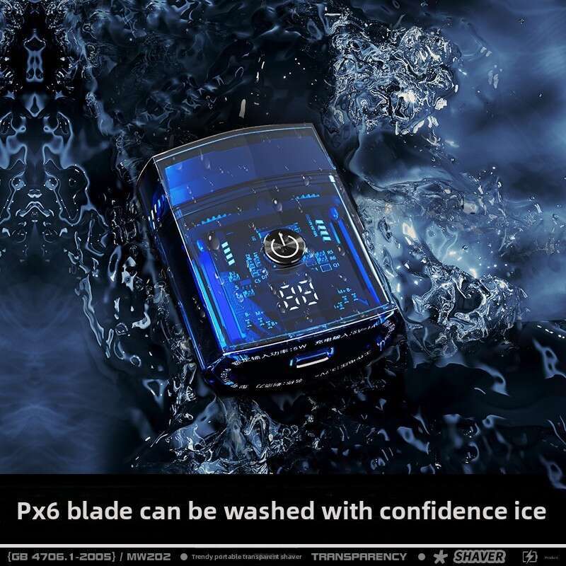 Men's mecha shaver with magnetic suction blade and dual engine trendy and portable full body washing for business trips