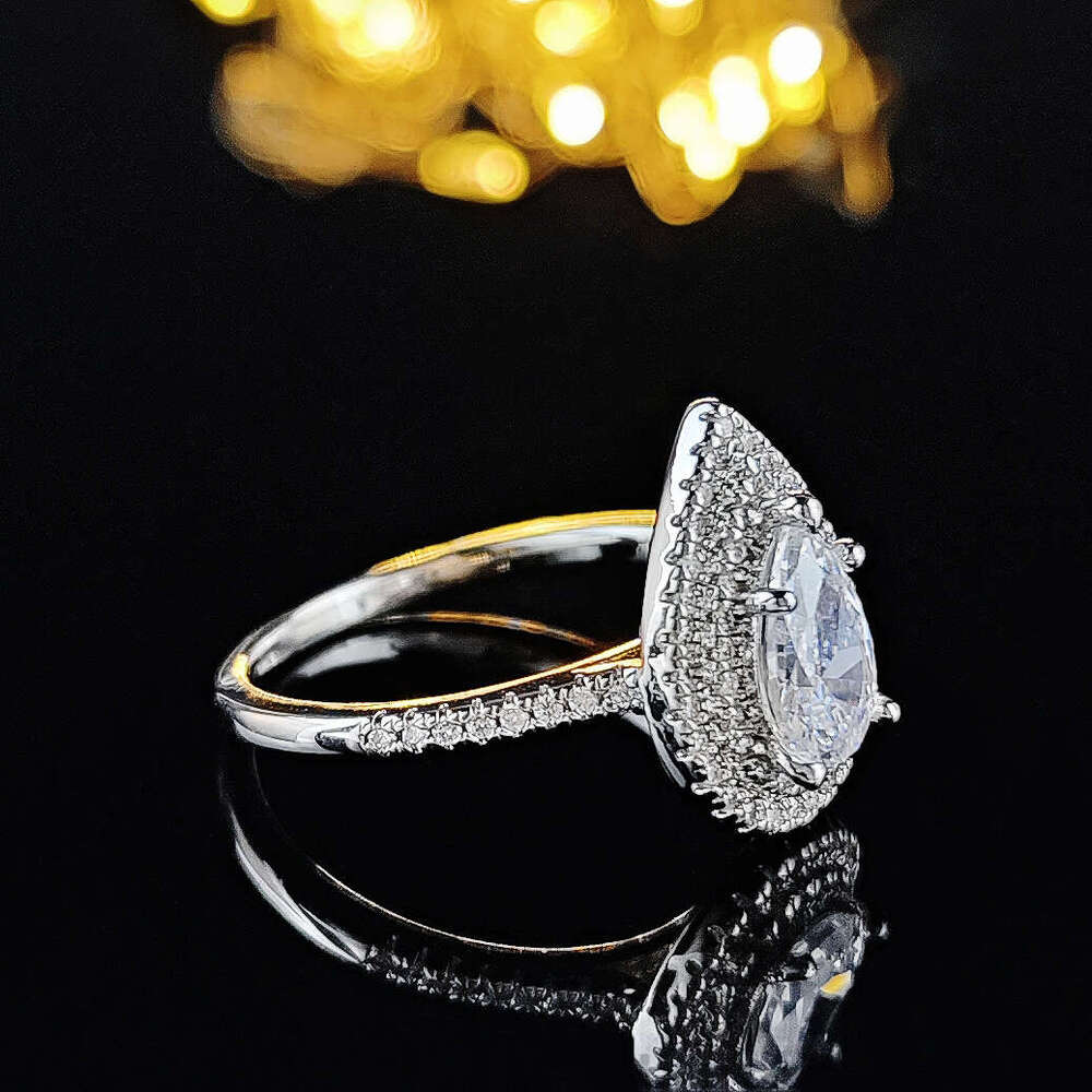 S925 silver luxury retro vintage band rings jewelry classic love heart designer ring for women 18k rose gold round stone shine crystal zircon diamond