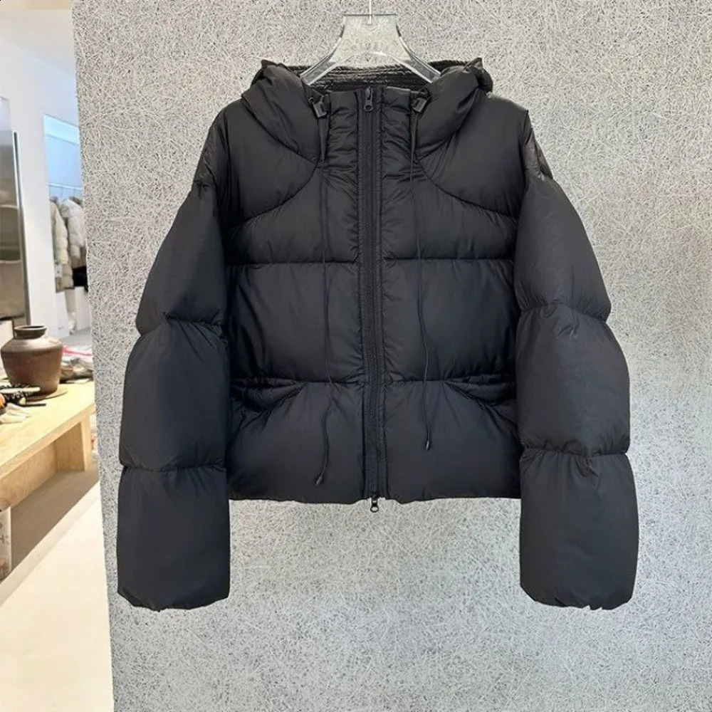 Down Jacket Fluffy Autumn Winter Puff Hooded White Duck Down Coat Women Thick Lightweight Warm Puffer Jacket Short Parkas 250823