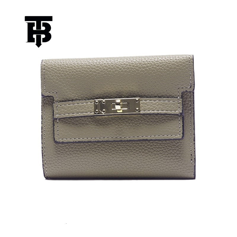 TB BHULAMTE Free Shipping Designer Luxury Women's Wallet Metal Buckle Folding Card Bag Fashion Short Handbag Coin Bag