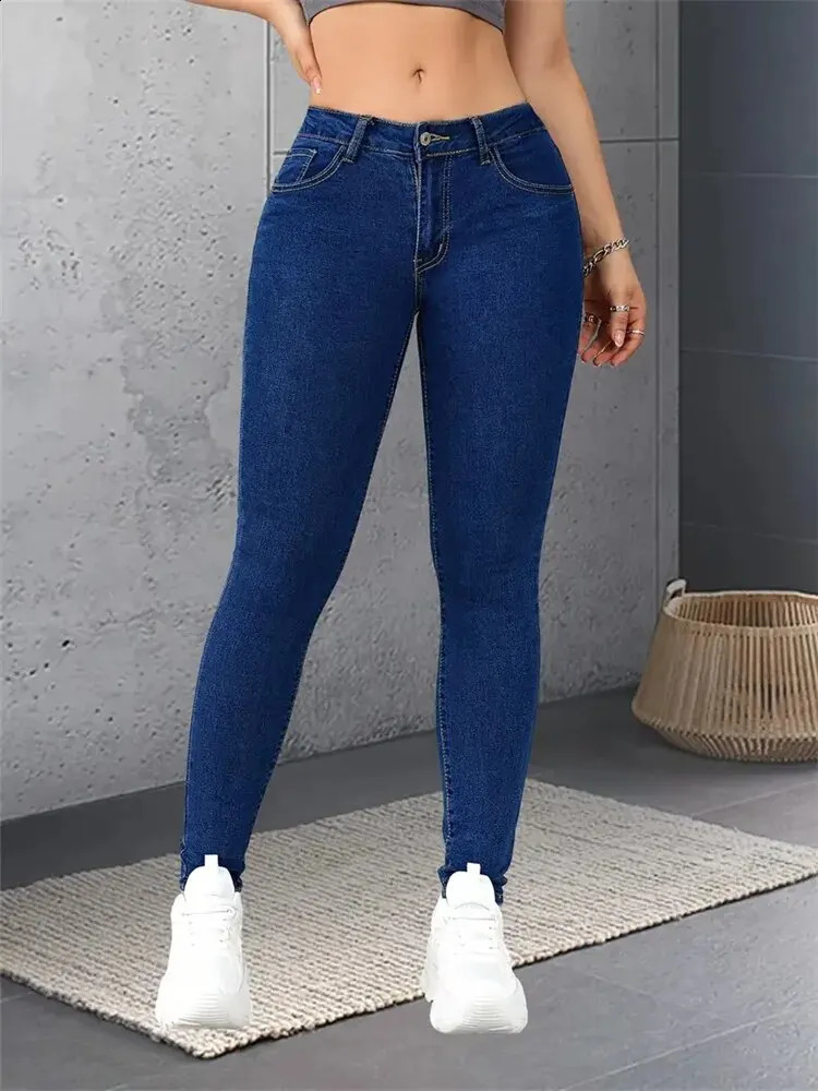 Women Stretch Skinny Jeans Lady Slim Fit Pencil Leggings Straight Leg Denim Pants Blue Gray Black Sexy Long Trousers Z260313