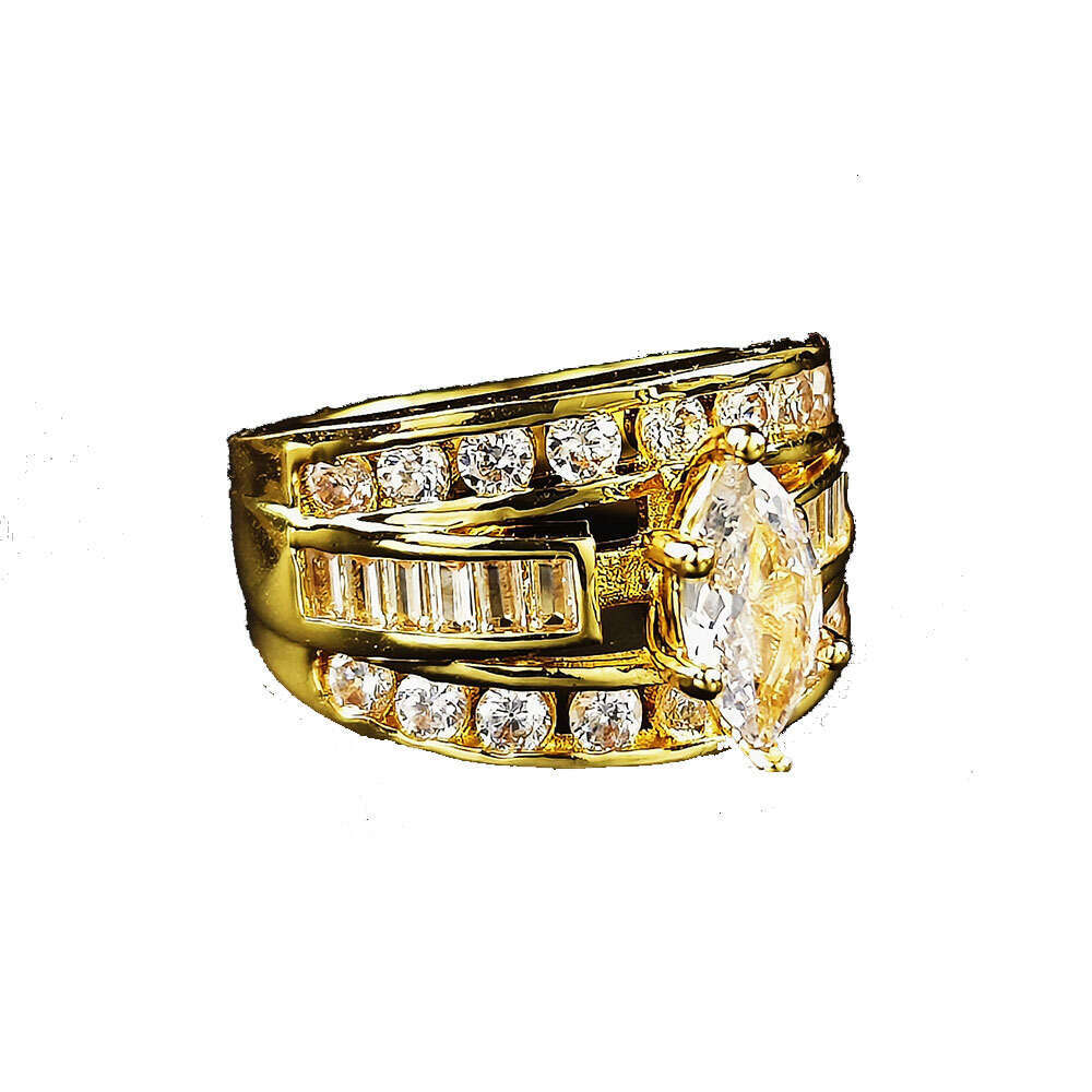 lady's ring set with zircon ring jewelry woman classic accessories White Gold Wedding high quality ring diamond ring consecutive rings engagement