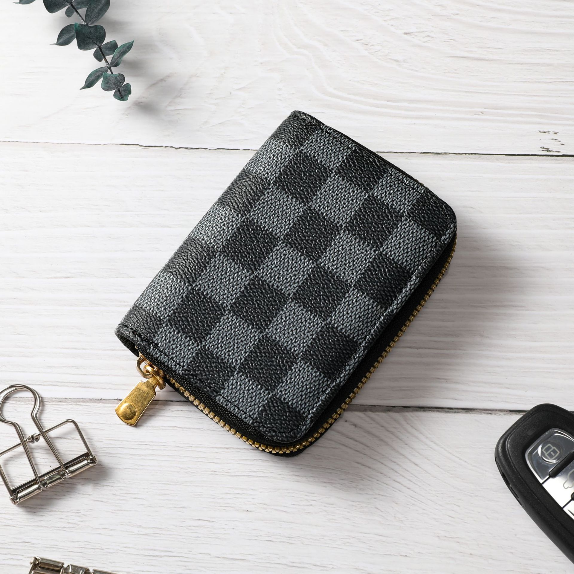 Women's Accordion Card Holder Korean Style Lychee Pattern Designer Bag Card Holder Men's Versatile Casual Business Credit Card Organizer One