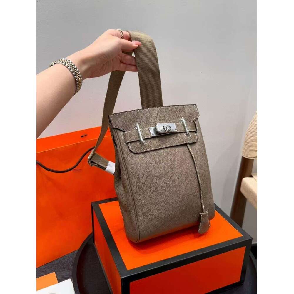 Luxury Bag KELY Brand Designer Bag Hrebag25 New Cowhide Patchwork Canvas Mini Color Block Shoulder Crossbody Bag For Women Hher meessbagg Man HAC A Doss Chest Bag 646