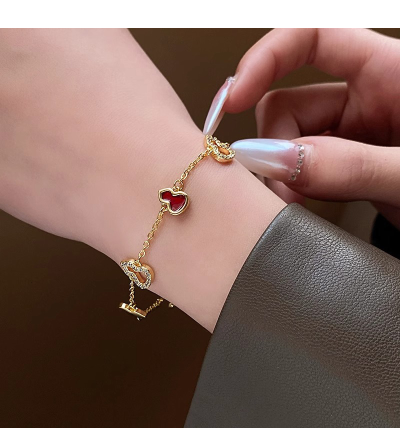 New Chinese Zircon Gourd Splicing National Style High-end Fashion Bracelet Internet Celebrity Niche Commuting Jewelry - view 5