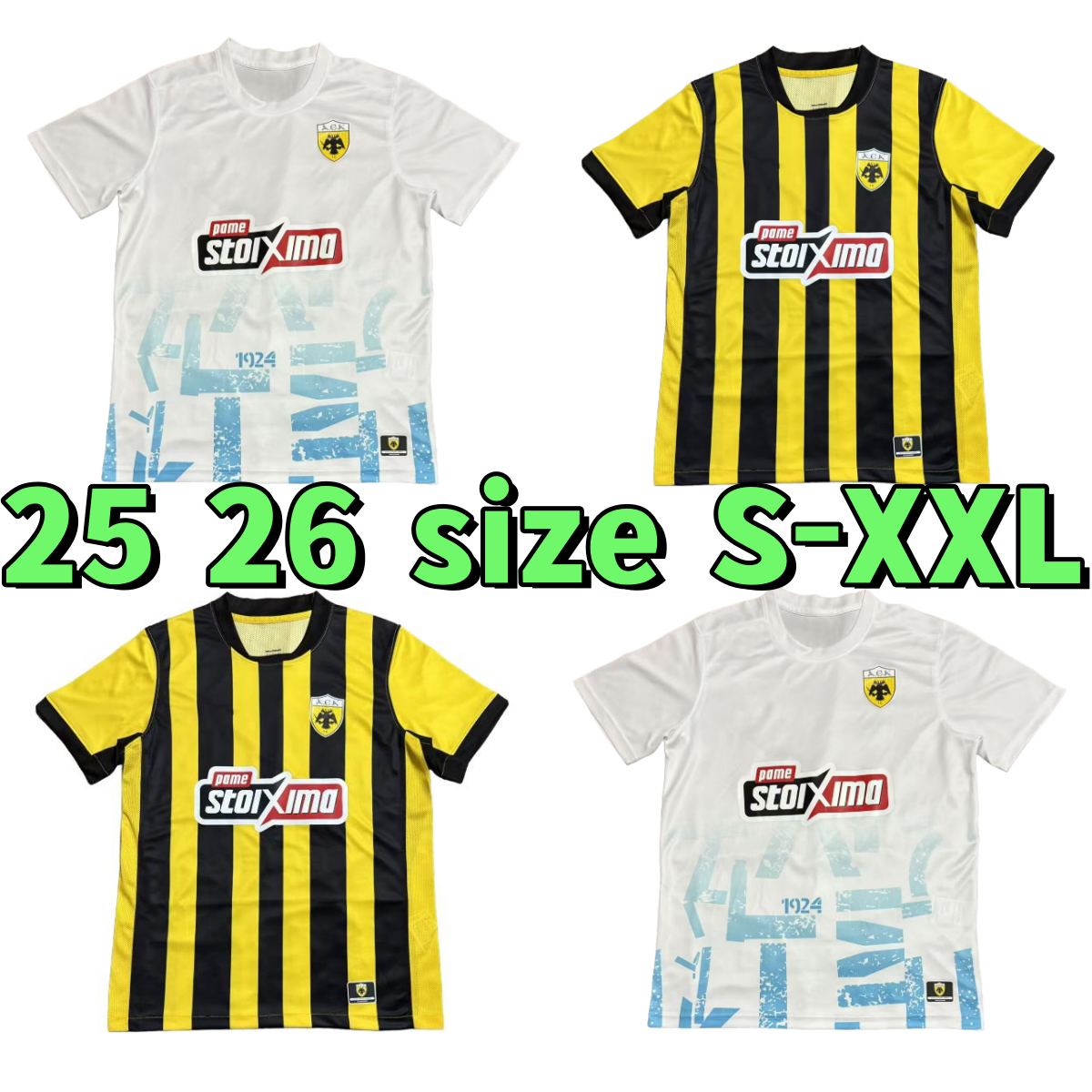 25 26 AEK FC Soccer Jersey Home Away Maillot de foot men 2025 Athens football shirt TOP66