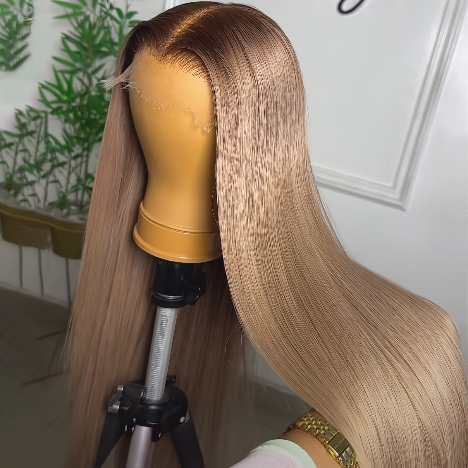 Ash Blonde Lace Front Human Hair Wig Brazilian Colored 40 Inch 13x4 HD Transparent Straight Lace Frontal Wigs for Women Glueless Synthetic Wig Ready T