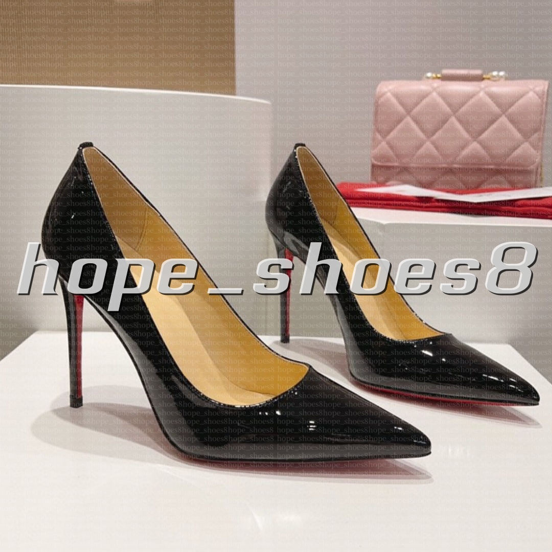 Brand heels Women High Heels Shoes Designer Luxury Red Soled Peep Toe Sandals Pointed Toe Sandals 6cm 8cm 10cm 12cm Nude Black Patent Leather Woman Pumps 35-44
