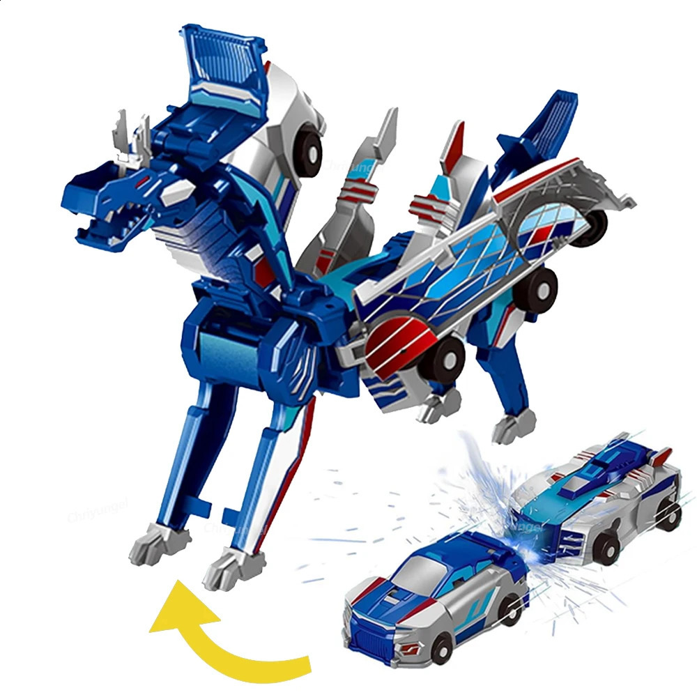 2 in 1 Magic Transformation Car Kids Transformer Toys Deformed Horse Model Magnetic Collision Deformation Gift 250823