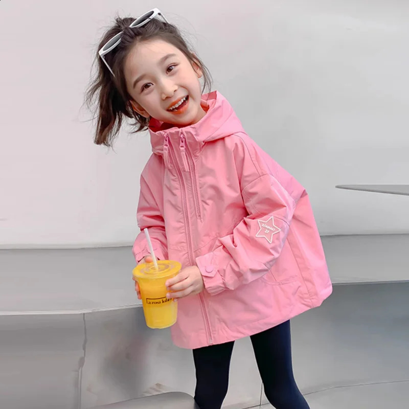 Girls Jacket Spring Children Hooded Coats Kids Autumn Fashion Clothes Outerwear Childrens Casual Windbreaker Jackets 250823BJ