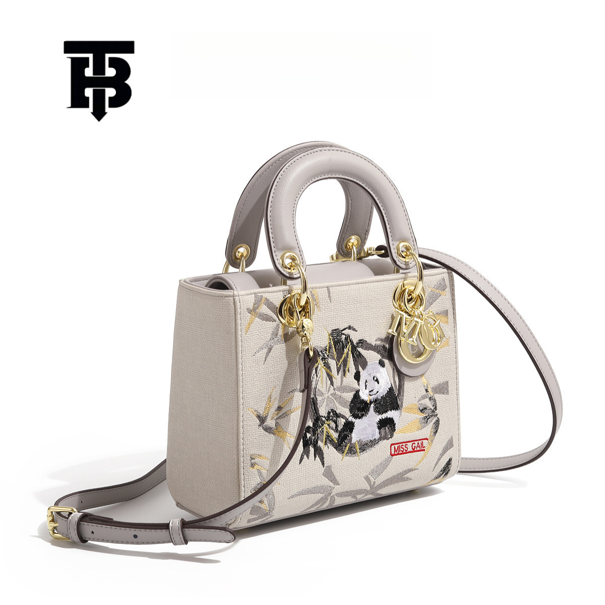 TB BHULAMTE Free Shipping Designer Luxury High-end Chinese Panda Princess Handbag Niche Women's Diana Bag Casual Mini Shoulder Crossbody Bag