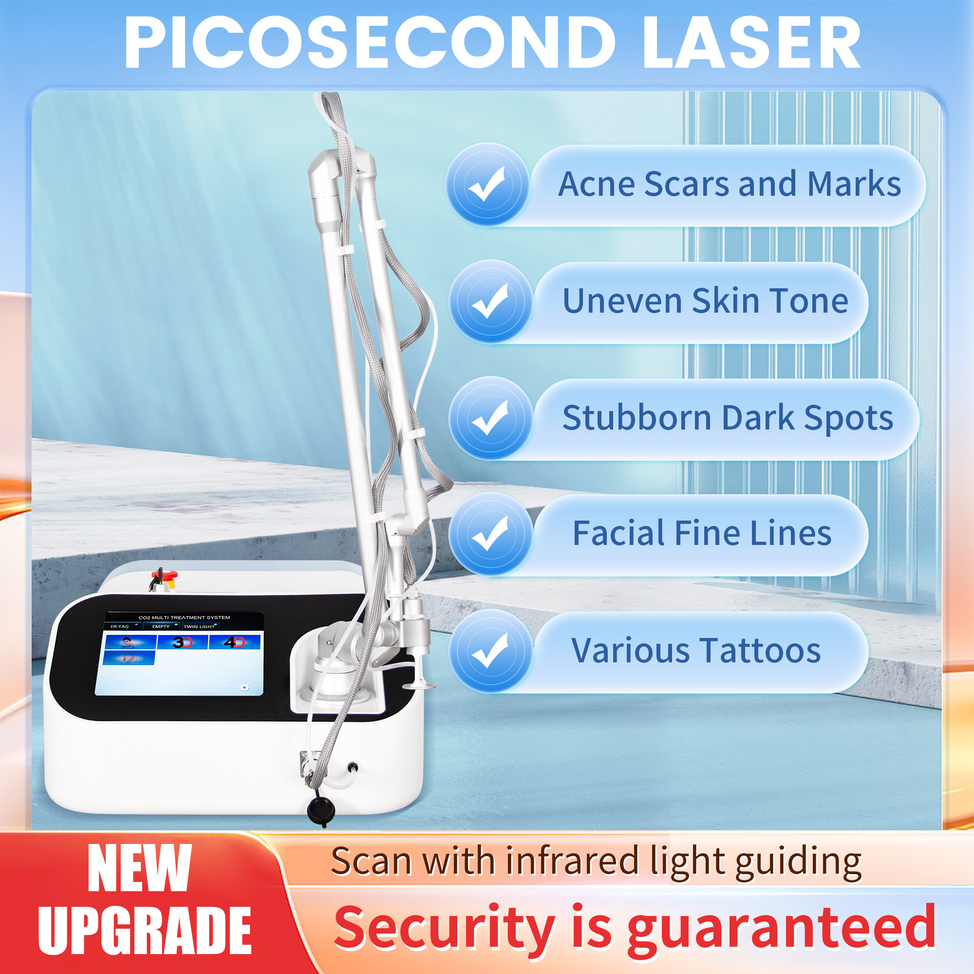 Professional 4D Photon Vertical Co2 Fractional Laser Portable Stretch Mark & Skin Rejuvenation Device for Salon Treatments
