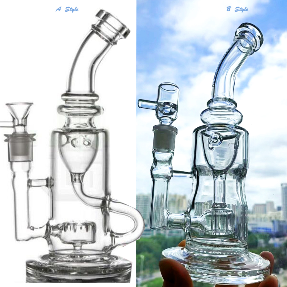 Thick Glass Bong Recycler Smoking Glass Water pipes Bubbler Feb Egg Water Bongs Hookahs Accessory With 14mm