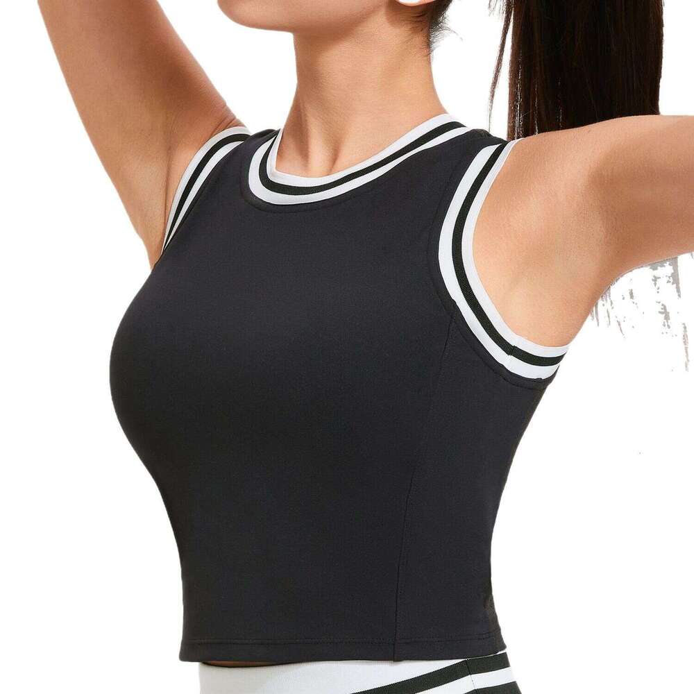New Sports Short Sleeve Women's One-piece Fixed Cup Top Mesh Breathable Fitness Yoga Wear Vest 5b