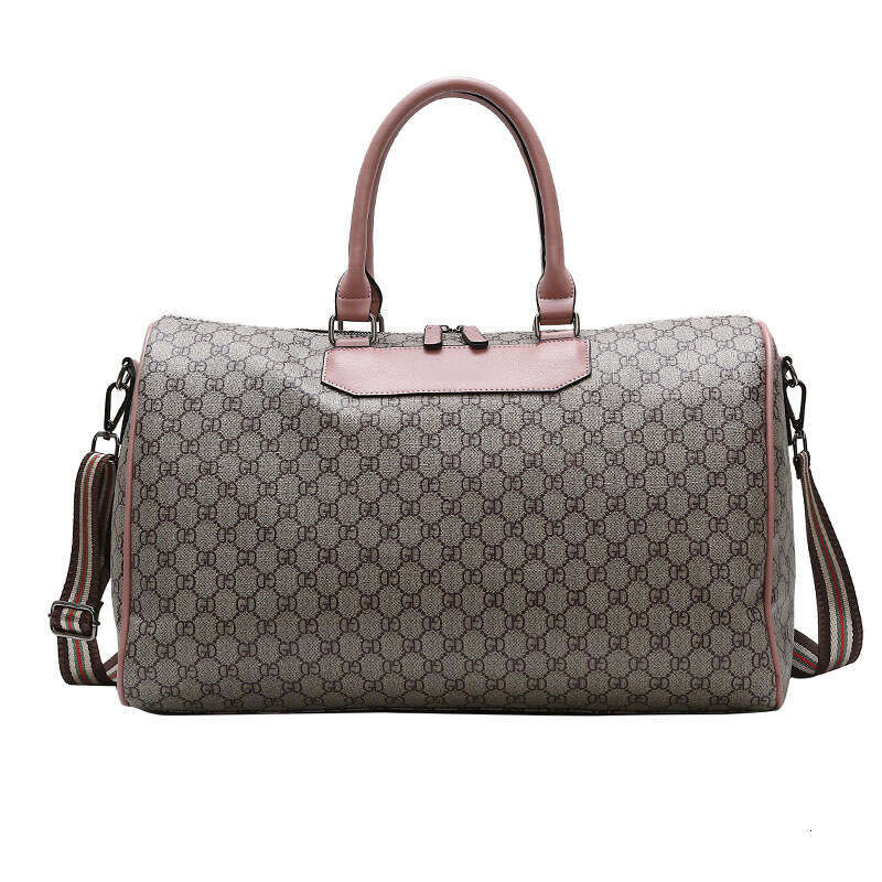 Letter Waterproof PU Handheld Large Capacity Travel Men's Casual Short Business Trip Luggage Storage Bag