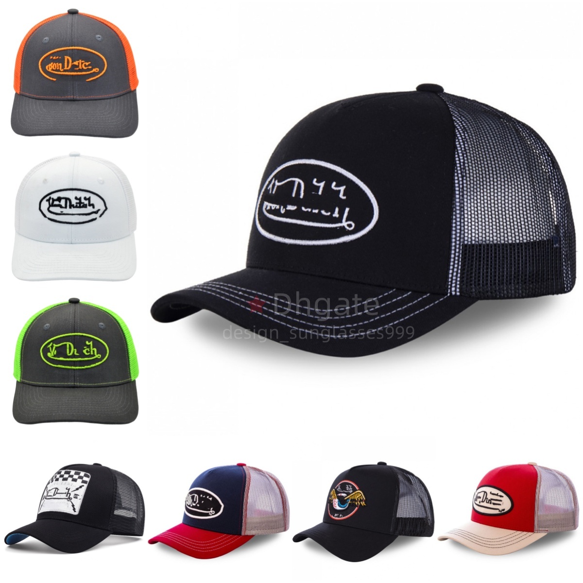 Von Designer Dutch Hat Mens Cap Vondutchhats Luxury Women Usa High Street Trucker Hats Baseball Golf Travel Party Hip Hop Sun Protection Snapback Adjustable Fit