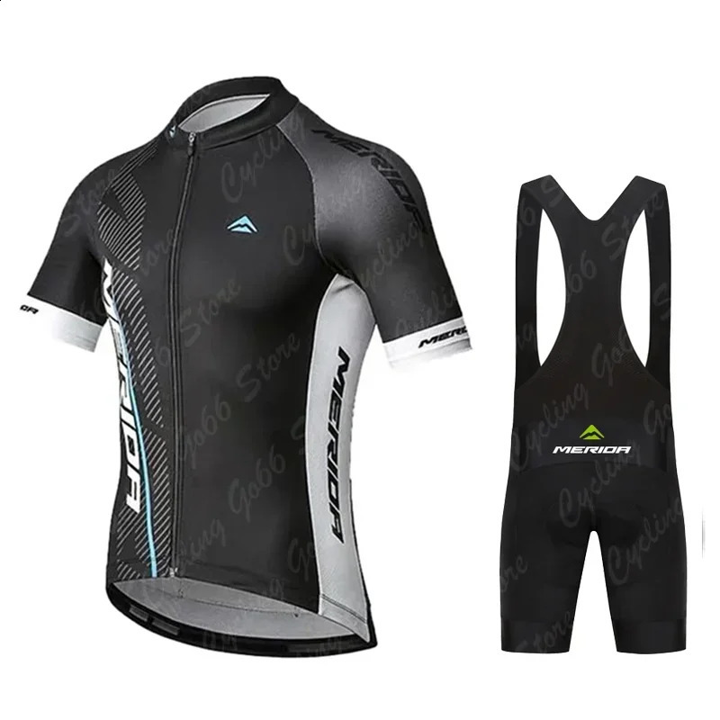2025 Merida Cycling Jersey Set Summer Short Sleeve Breathable Mens MTB Bike Clothing Maillot Ropa Ciclismo Uniform Suit 250822