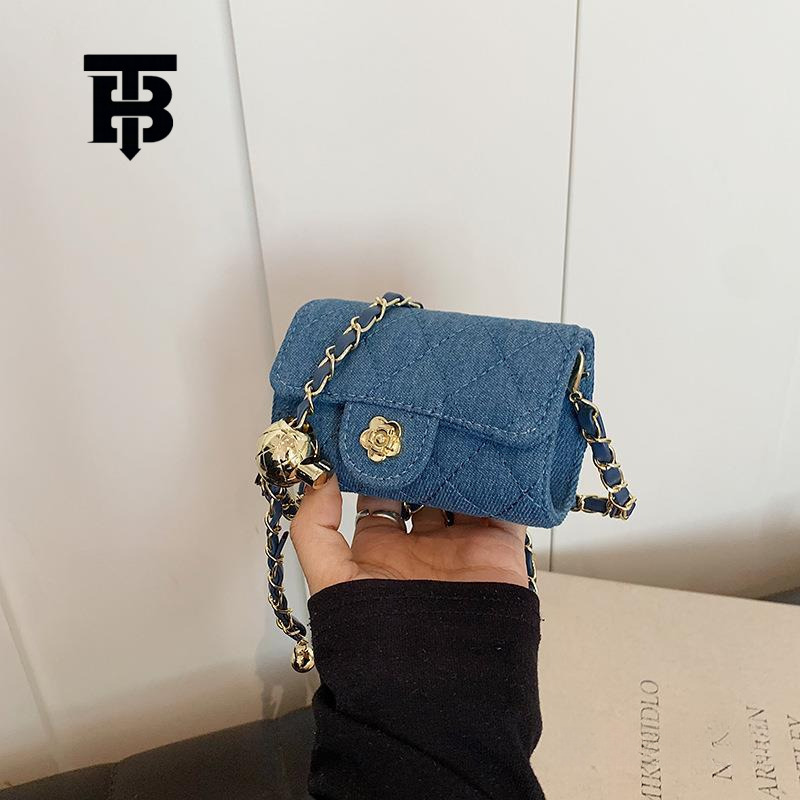 TB BHULAMTE Free Luxury bag Shipping Designer Luxury Underarm Small Fragrance Chain Bag Korean Version Fashionable Mini Chain Bag Diamond Grid Shoulder Bag