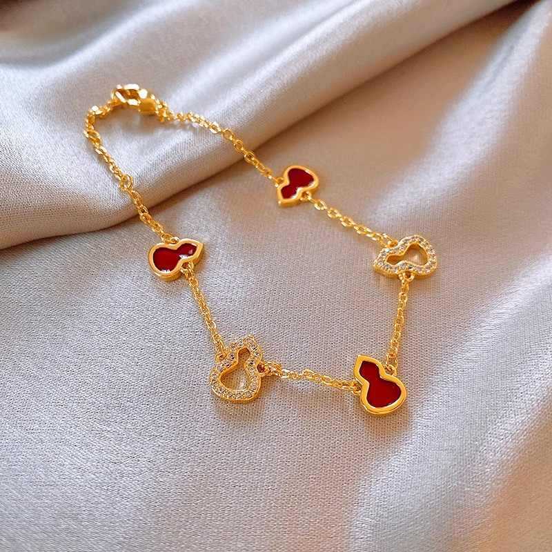 New Chinese Zircon Gourd Splicing National Style High-end Fashion Bracelet Internet Celebrity Niche Commuting Jewelry - view 6