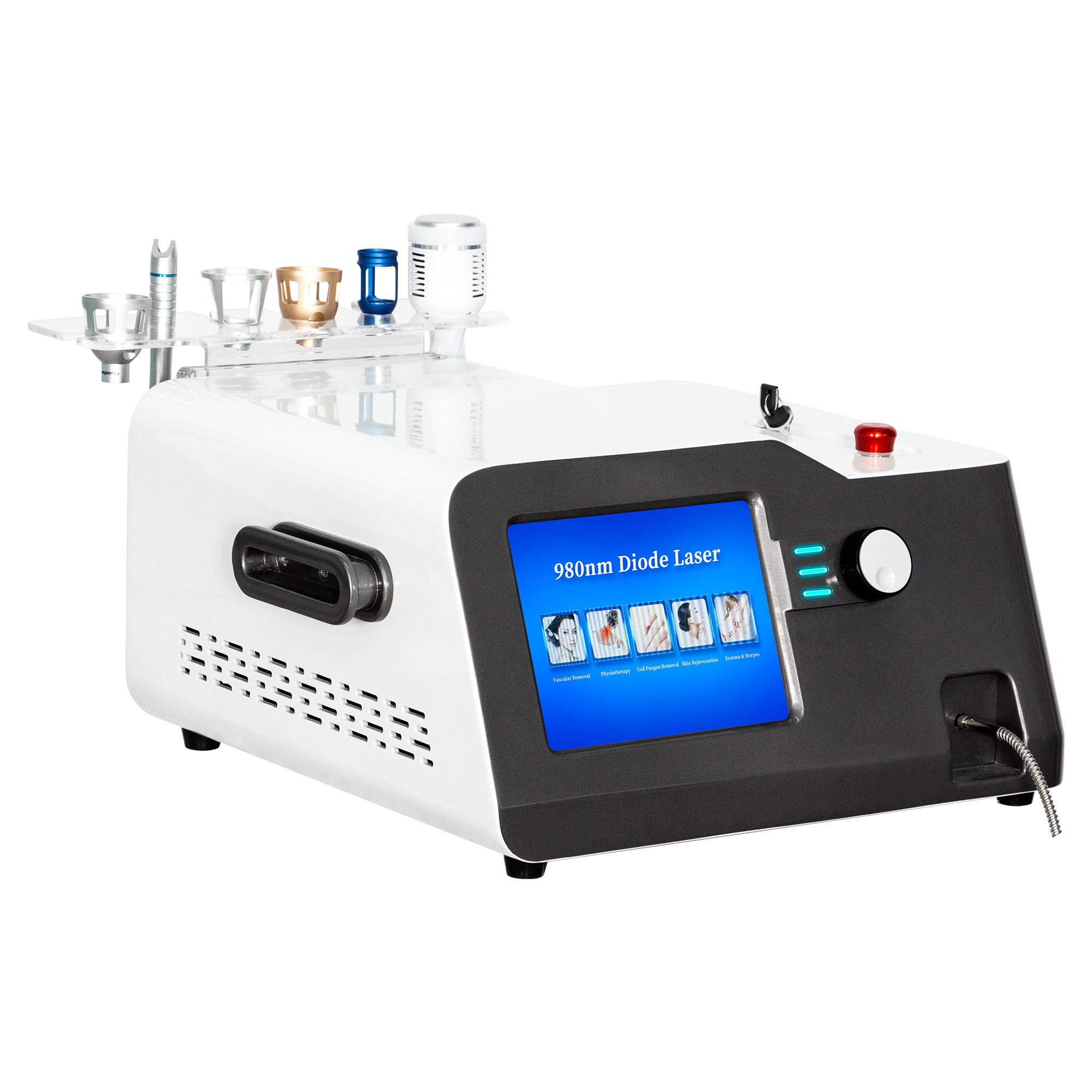 5 IN 1 980nm Diode Laser Vascular Eczema Herpes Nails Fungus Red Blood Vessels Removal Skin Rejuvenation Physiotherapy Lipolysis