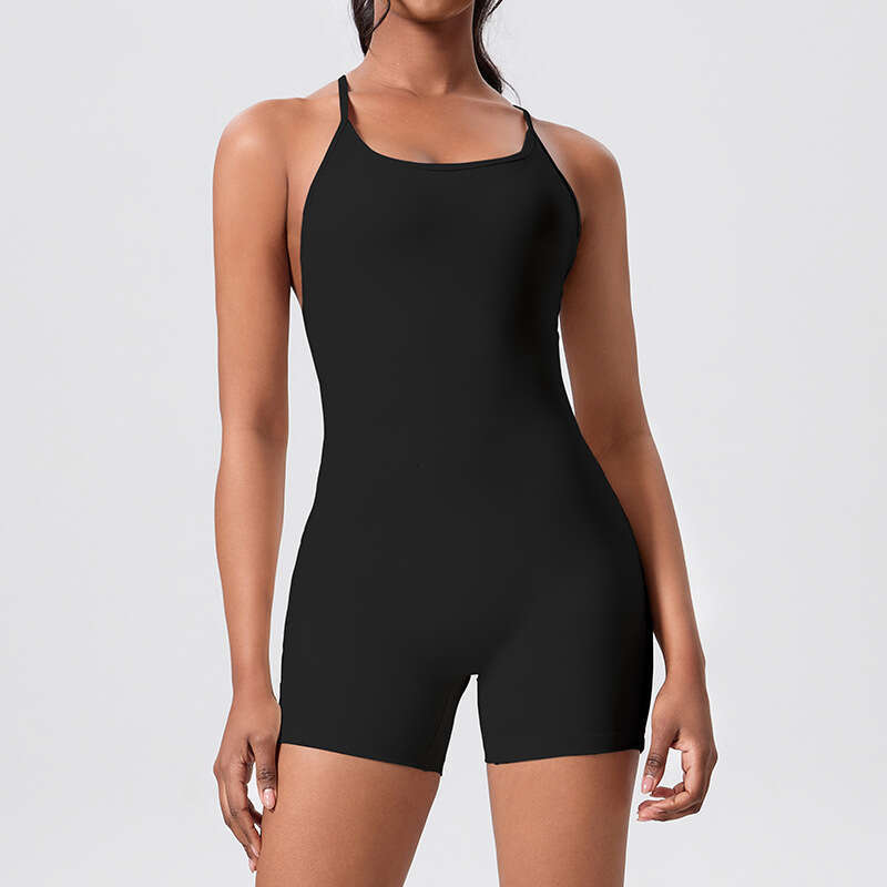 New Cross Back Slim Fit Jumpsuit Sports Casual Hip Lift One-Piece Yoga Suit b1