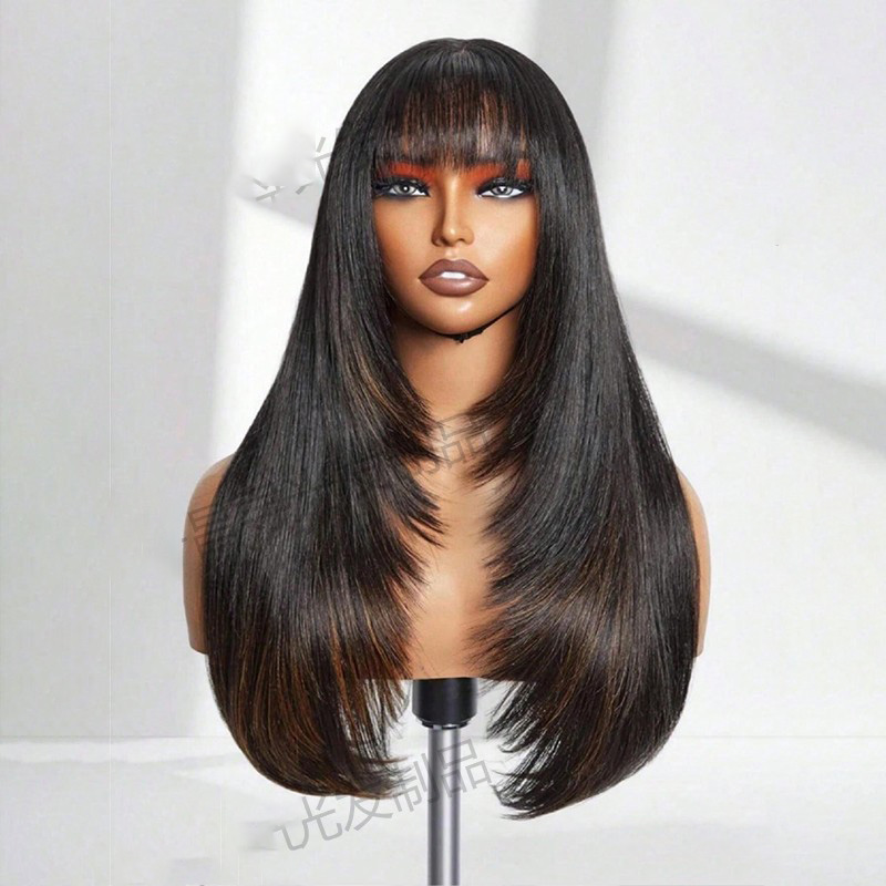 Hot Selling Long Straight Wigs With Bangs For Women j28