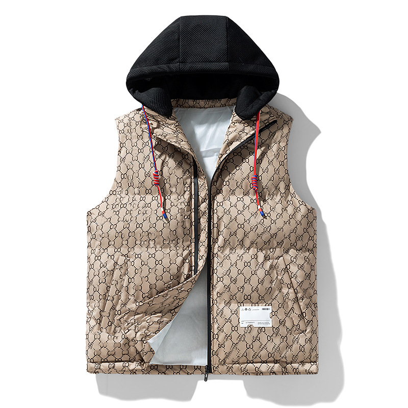Men's Vests Hooded Sleeveless Jacket Autumn Winter Outdoor Fashion Warm Vest casual Cotton Jacket Waistcoat Windproof