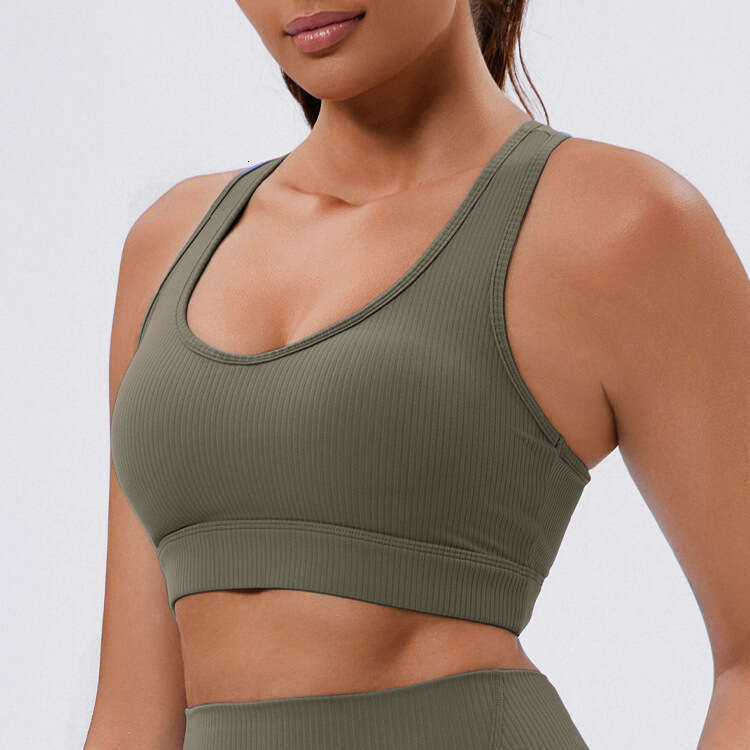 Eco-friendly Fabric Beautiful Back Tight-fitting Yoga Cross Vest High-intensity Outdoor Sports Fitness Suit Women dc