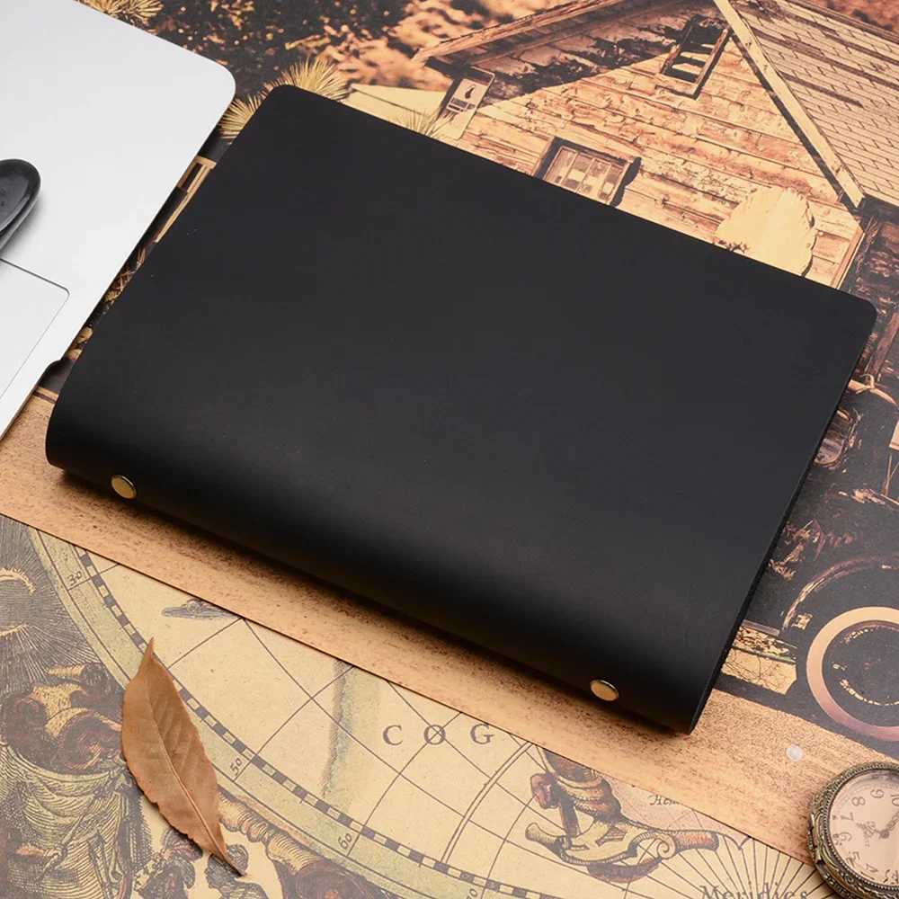 Genuine Leather Planner A5 Size Rings Binder Notebook Cowhide A5 Cover Journal Diary Sketchbook Planner Stationery School Supply X250825
