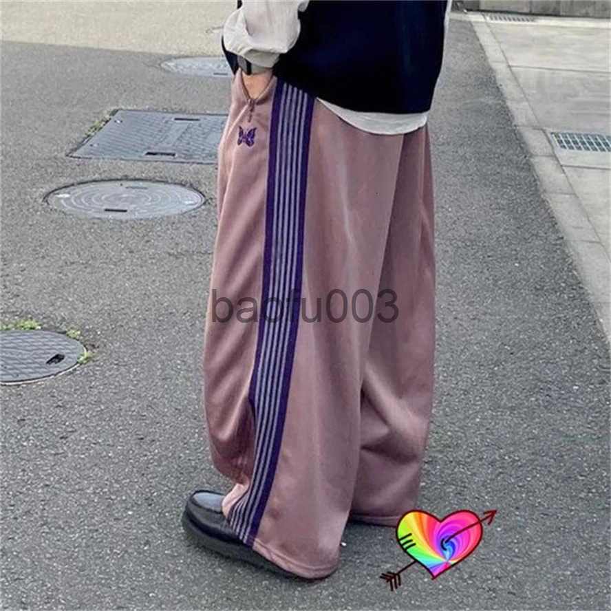 Mens Pants Oversized Taupe Needles Pants Men Women 1 Wide Leg Needles Track Pants Butterfly Sweatpants AWGE Sport Trousers 231115 J250822