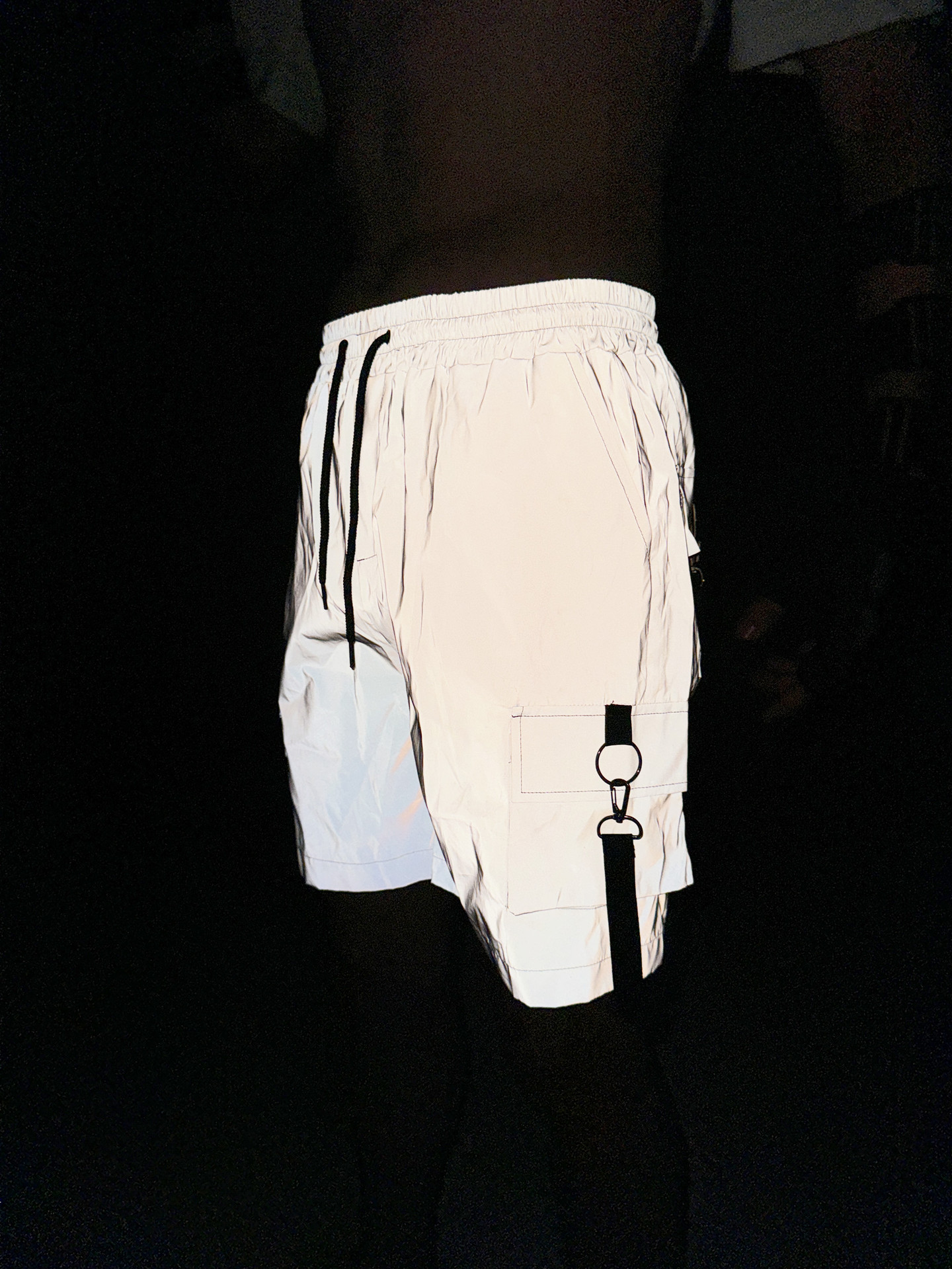Men's Shorts Reflective Shorts Shorts men's hip-hop loose straight casual cropped pants