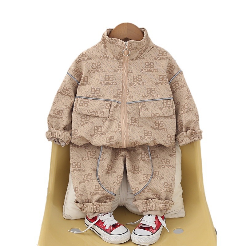 2025 New Boys Autumn Outfit Set Stylish Kids Spring Autumn Handsome Long Sleeve Two Piece Toddler Outer Wear Trendy Clothes