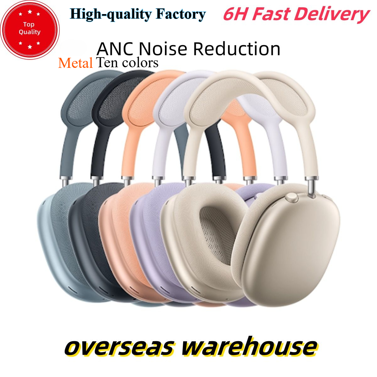 Metal Quality USBC 2024 for Airpods Max ANC Bluetooth Headphone Earbuds Accessories Transparent TPU Silicone Case AirPod Maxs Noise Cancelling Cover Case