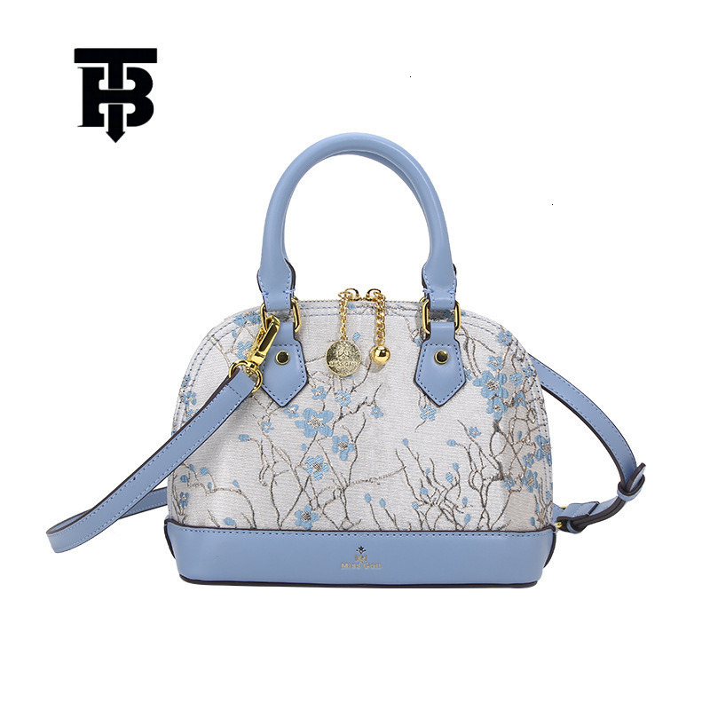 TB BHULAMTE Luxury Women's Chinese Embroidered Shell Bag Free Shipping Designer Luxury Splicing Premium Handbag Casual Single Shoulder Storage Ba