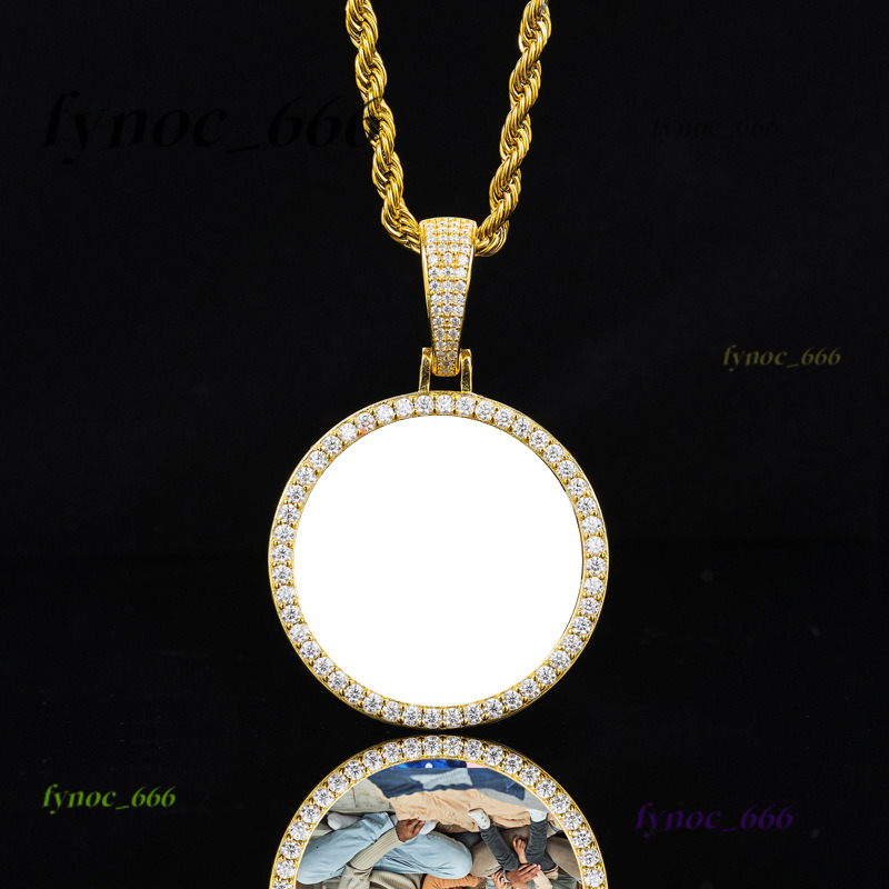 Sterling Silver 925 Engraved Moissanite Picture Pendant with 18K Gold Plated - Exquisite and Timeless